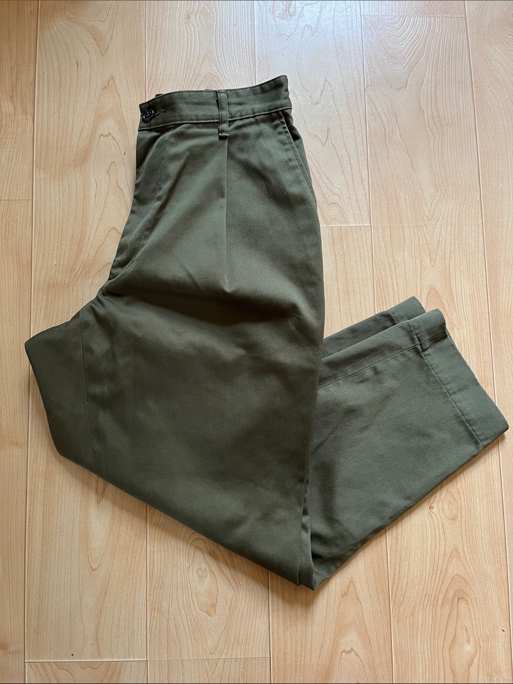 Men's Olive Slim Straight Chino Pants